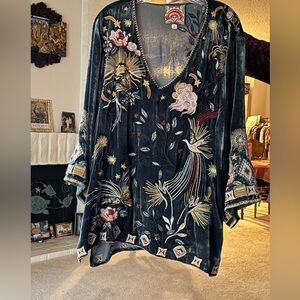 Johnny Was Multicolor Embroidered Blouse